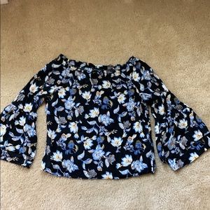 Navy floral top